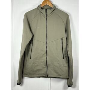 Mammut Men’s L Full Zip Midlayer Jacket Olive Stretch Fleece Technical Outdoor